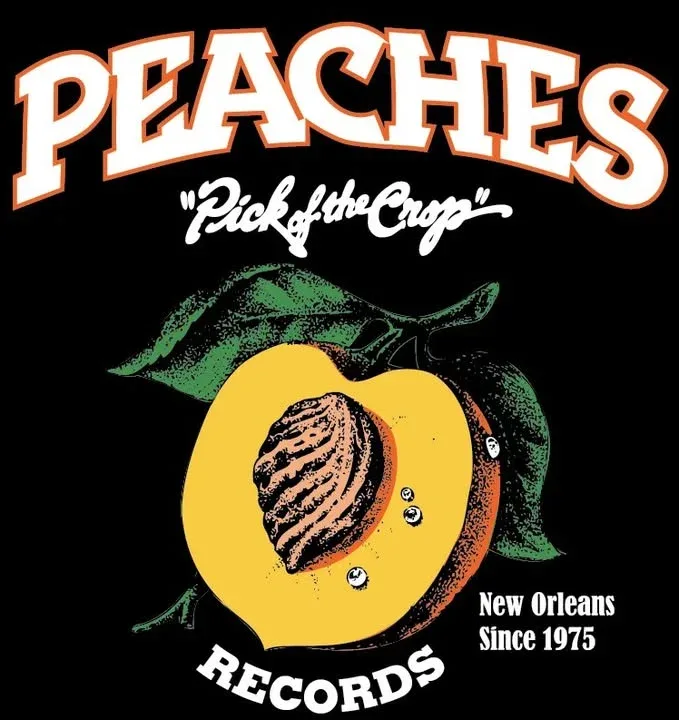 Peaches Records New Orleans logo, Magazine Street institution